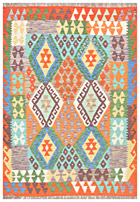 Afghan Kilim - 6x4 ft