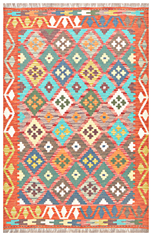 Afghan Kilim - 6x4 ft