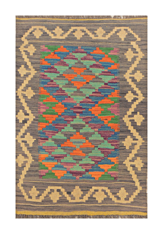 Afghan Kilim - 3x2 ft